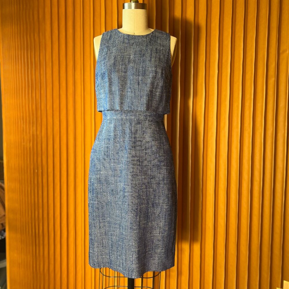 J.CREW Waist-Defined Herringbone Suit Dress